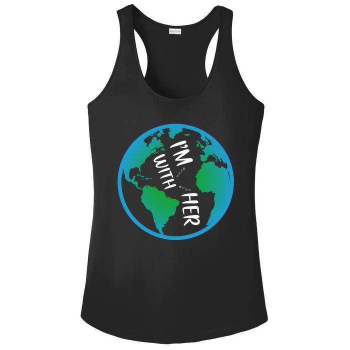 Im With Her Earth Day Ladies PosiCharge Competitor Racerback Tank