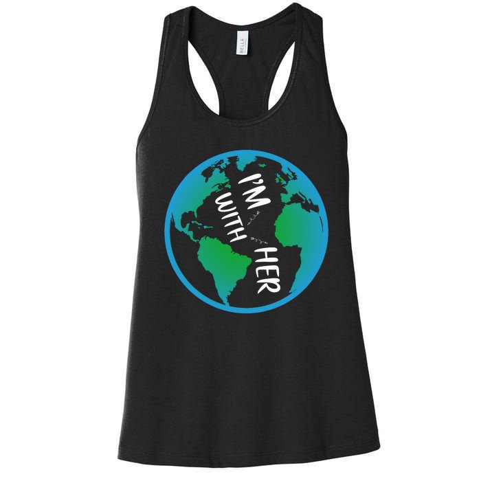 Im With Her Earth Day Women's Racerback Tank