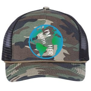 Im With Her Earth Day Retro Rope Trucker Hat Cap