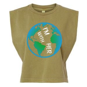 Im With Her Earth Day Garment-Dyed Women's Muscle Tee