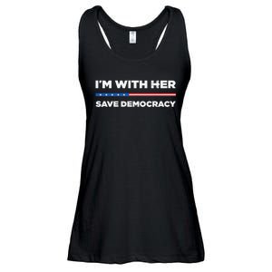 IM With Her Save Democracy 2024 President Ladies Essential Flowy Tank