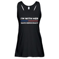 IM With Her Save Democracy 2024 President Ladies Essential Flowy Tank