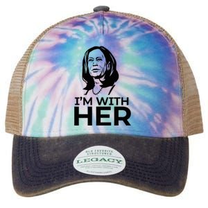 IM With Her 2024 Vote President Kamala Harris Election Meme Legacy Tie Dye Trucker Hat