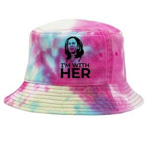 IM With Her 2024 Vote President Kamala Harris Election Meme Tie-Dyed Bucket Hat