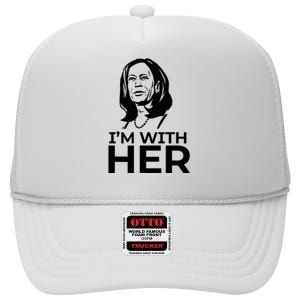 IM With Her 2024 Vote President Kamala Harris Election Meme High Crown Mesh Back Trucker Hat