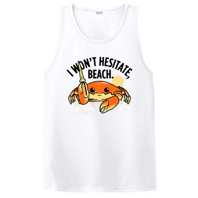 I Won't Hesitate, Beach Funny Summer Men Women PosiCharge Competitor Tank