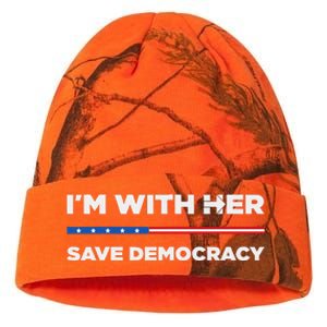 IM With Her Save Democracy 2024 President Kati Licensed 12" Camo Beanie