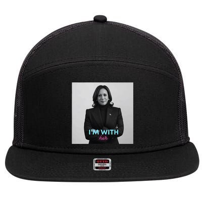 IM With Her Kamala 7 Panel Mesh Trucker Snapback Hat