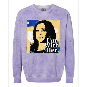 IM With Her Retro Retro Kamala Colorblast Crewneck Sweatshirt