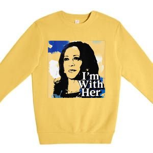 IM With Her Retro Retro Kamala Premium Crewneck Sweatshirt