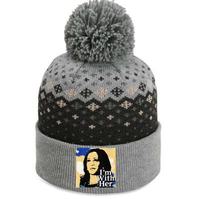 IM With Her Retro Retro Kamala The Baniff Cuffed Pom Beanie