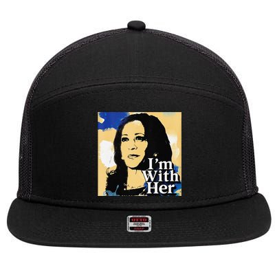 IM With Her Retro Retro Kamala 7 Panel Mesh Trucker Snapback Hat