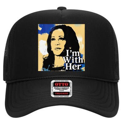 IM With Her Retro Retro Kamala High Crown Mesh Back Trucker Hat