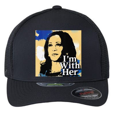 IM With Her Retro Retro Kamala Flexfit Unipanel Trucker Cap