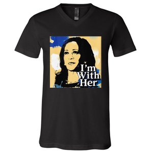 IM With Her Retro Retro Kamala V-Neck T-Shirt