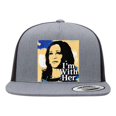 IM With Her Retro Retro Kamala Flat Bill Trucker Hat