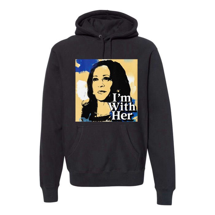 IM With Her Retro Retro Kamala Premium Hoodie