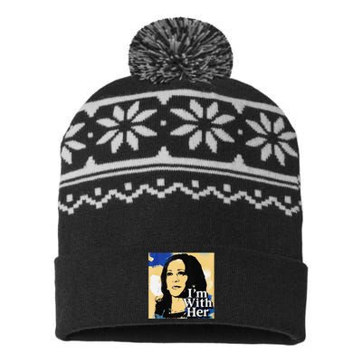 IM With Her Retro Retro Kamala USA-Made Snowflake Beanie