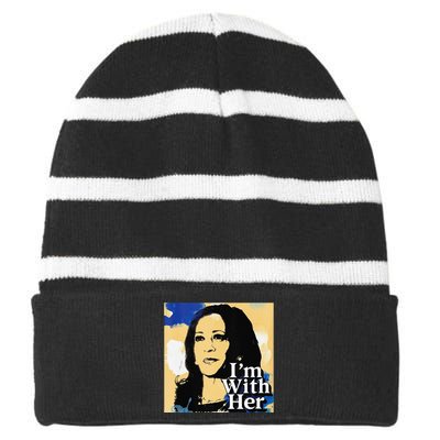 IM With Her Retro Retro Kamala Striped Beanie with Solid Band