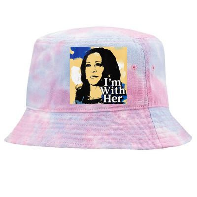 IM With Her Retro Retro Kamala Tie-Dyed Bucket Hat