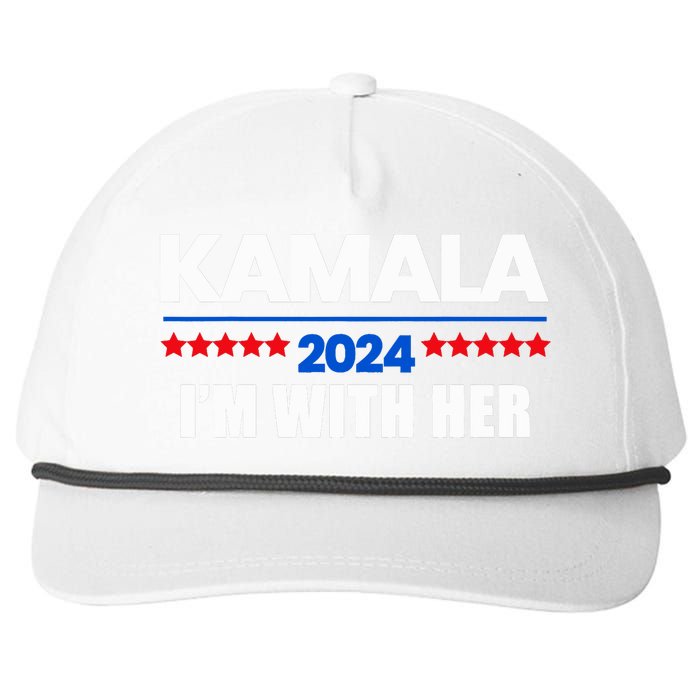 IM With Her Kamala Vote For 2024 President Kamala Harris Snapback Five-Panel Rope Hat