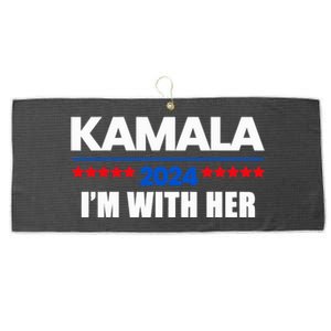 IM With Her Kamala Vote For 2024 President Kamala Harris Large Microfiber Waffle Golf Towel