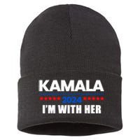 IM With Her Kamala Vote For 2024 President Kamala Harris Sustainable Knit Beanie