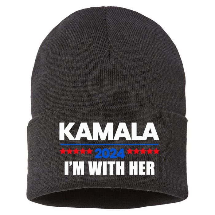 IM With Her Kamala Vote For 2024 President Kamala Harris Sustainable Knit Beanie