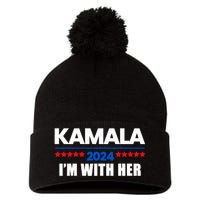 IM With Her Kamala Vote For 2024 President Kamala Harris Pom Pom 12in Knit Beanie