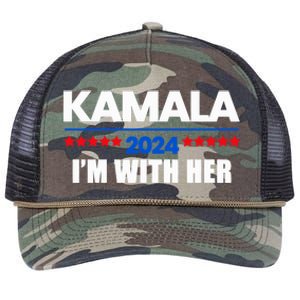 IM With Her Kamala Vote For 2024 President Kamala Harris Retro Rope Trucker Hat Cap