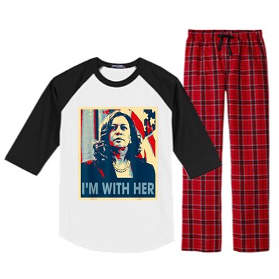 Im With Her Kamala Vote For 2024 President Kamala Harris Vote President Kamala Raglan Sleeve Pajama Set