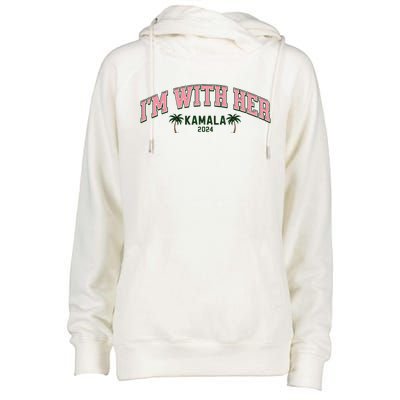 IM With Her Coconut Tree Kamala Womens Funnel Neck Pullover Hood