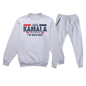 IM With Her Kamala Vote For 2024 President Kamala Harris Premium Crewneck Sweatsuit Set