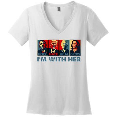 IM With Her Kamala Vote For 2024 President Kamala Harris Women's V-Neck T-Shirt