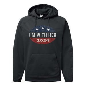 IM With Her Kamala Vote For 2024 President Kamala Harris Performance Fleece Hoodie