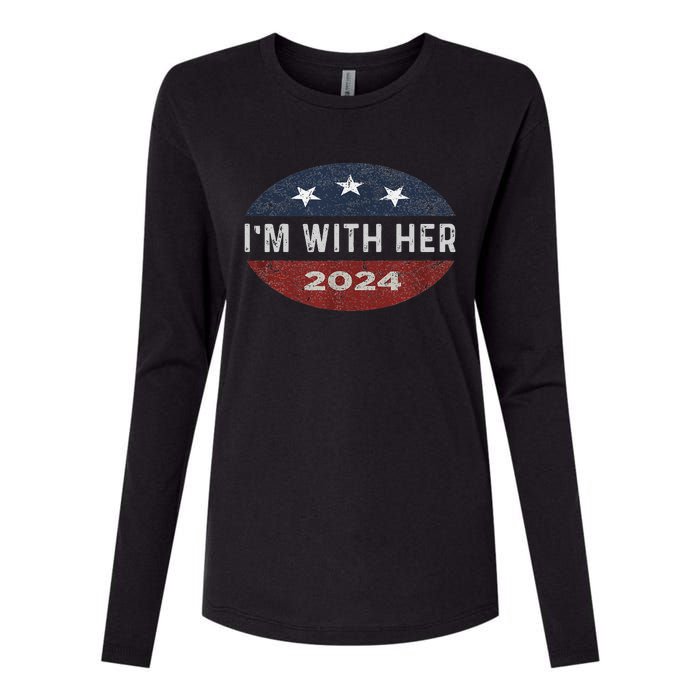 IM With Her Kamala Vote For 2024 President Kamala Harris Womens Cotton Relaxed Long Sleeve T-Shirt