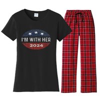 IM With Her Kamala Vote For 2024 President Kamala Harris Women's Flannel Pajama Set