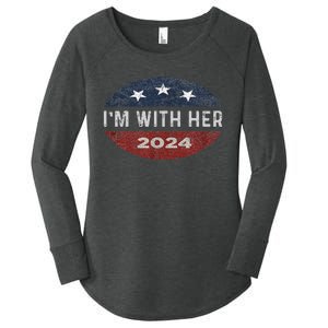 IM With Her Kamala Vote For 2024 President Kamala Harris Women's Perfect Tri Tunic Long Sleeve Shirt