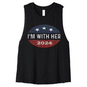 IM With Her Kamala Vote For 2024 President Kamala Harris Women's Racerback Cropped Tank