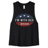 IM With Her Kamala Vote For 2024 President Kamala Harris Women's Racerback Cropped Tank