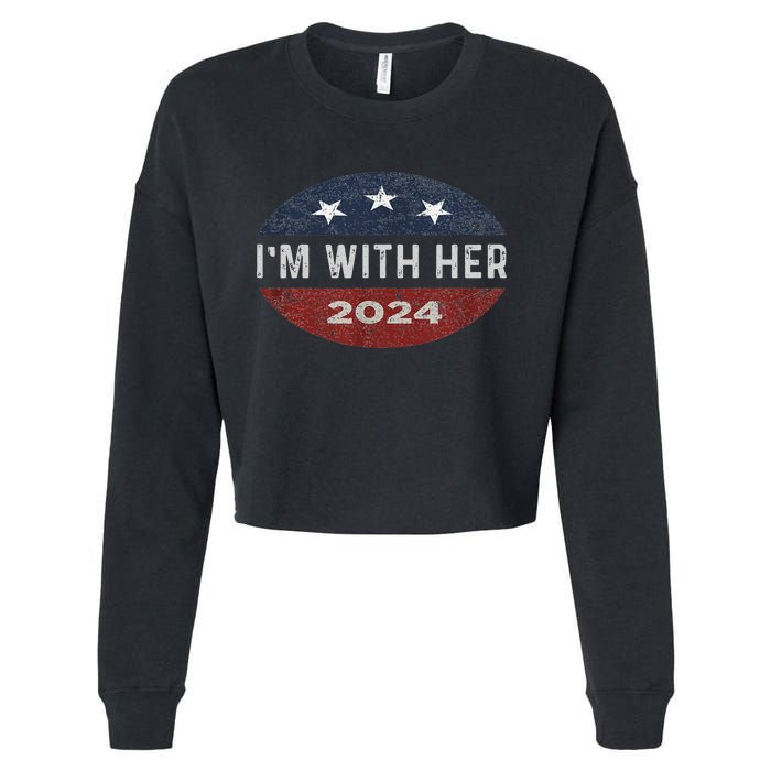 IM With Her Kamala Vote For 2024 President Kamala Harris Cropped Pullover Crew