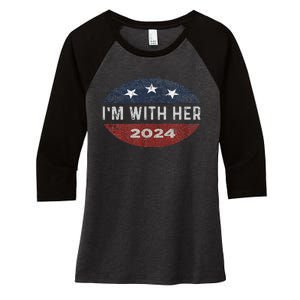 IM With Her Kamala Vote For 2024 President Kamala Harris Women's Tri-Blend 3/4-Sleeve Raglan Shirt