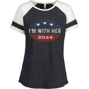 IM With Her Kamala Vote For 2024 President Kamala Harris Enza Ladies Jersey Colorblock Tee