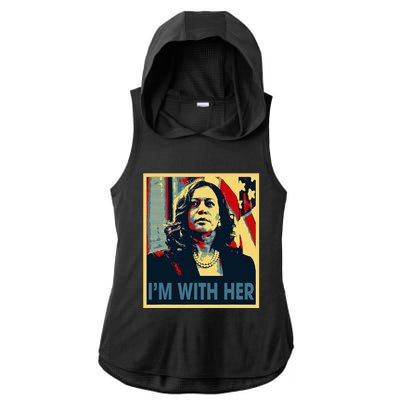 IM With Her Kamala Vote For 2024 President Kamala Harris Ladies PosiCharge Tri-Blend Wicking Draft Hoodie Tank