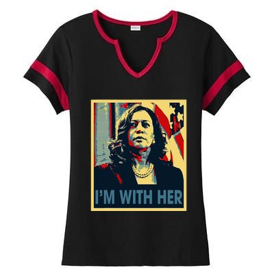 IM With Her Kamala Vote For 2024 President Kamala Harris Ladies Halftime Notch Neck Tee