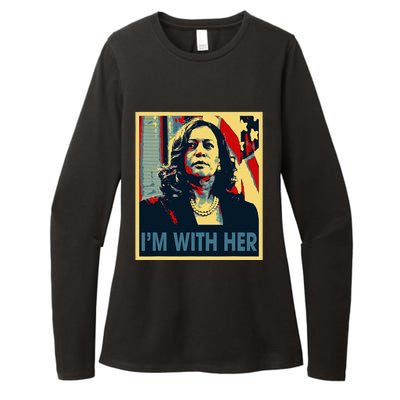 IM With Her Kamala Vote For 2024 President Kamala Harris Womens CVC Long Sleeve Shirt