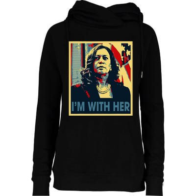 IM With Her Kamala Vote For 2024 President Kamala Harris Womens Funnel Neck Pullover Hood