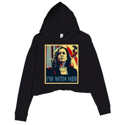 IM With Her Kamala Vote For 2024 President Kamala Harris Crop Fleece Hoodie