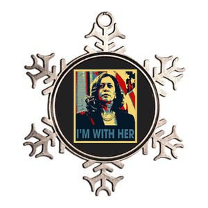 IM With Her Kamala Vote For 2024 President Kamala Harris Metallic Star Ornament