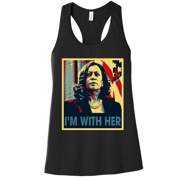 IM With Her Kamala Vote For 2024 President Kamala Harris Women's Racerback Tank